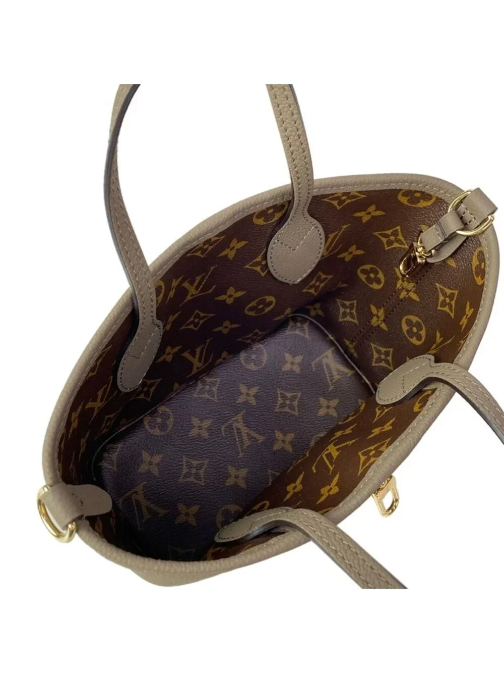 Louis Vuitton Tote Bag Monogram Neverfull Inside Out BB Dark Fango Leather